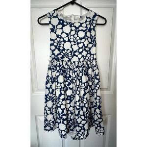 John Lewis Size 11‎ Girl’s Blue White Floral Open Back Cotton Dress